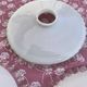 Set of 3 white opaline pendant lamps with scalloped collar.