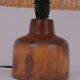Turned wood lamp and rope shade