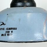 Industrial Grey Enamel and Cast Iron Pendant Light, 1960s