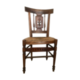 Former Directory-style chair with fleur de lily seating mulch 19th