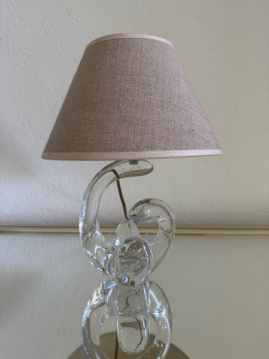 Small Schneider crystal lamp from the 50s