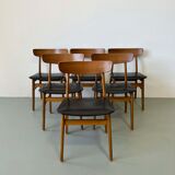 Vintage Danish set of 6 chairs teak - skai