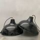 Lot 2 antique industrial lampes hanging emaillee 36 cm