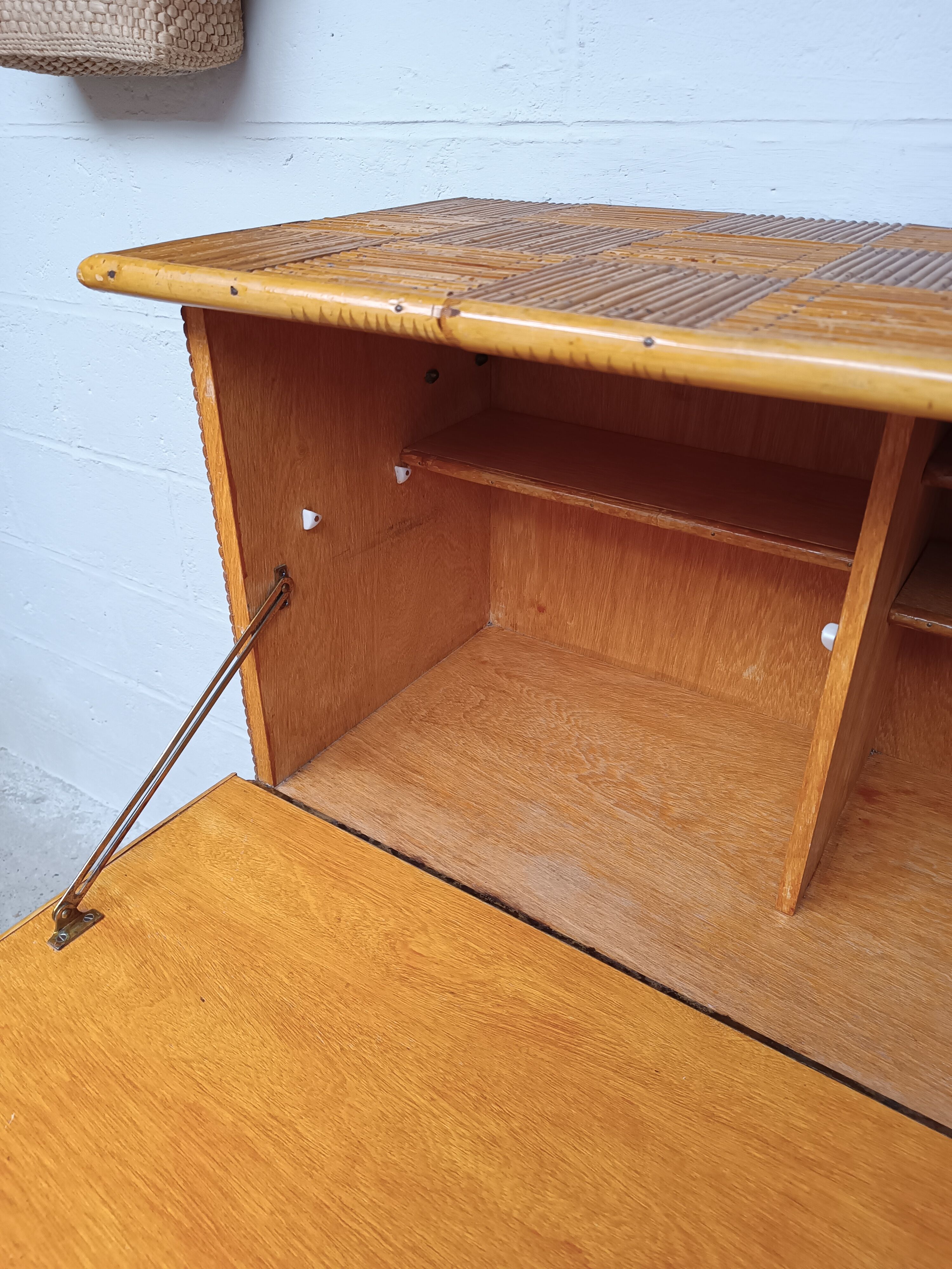 Bamboo and rattan secretary 50s / 60s