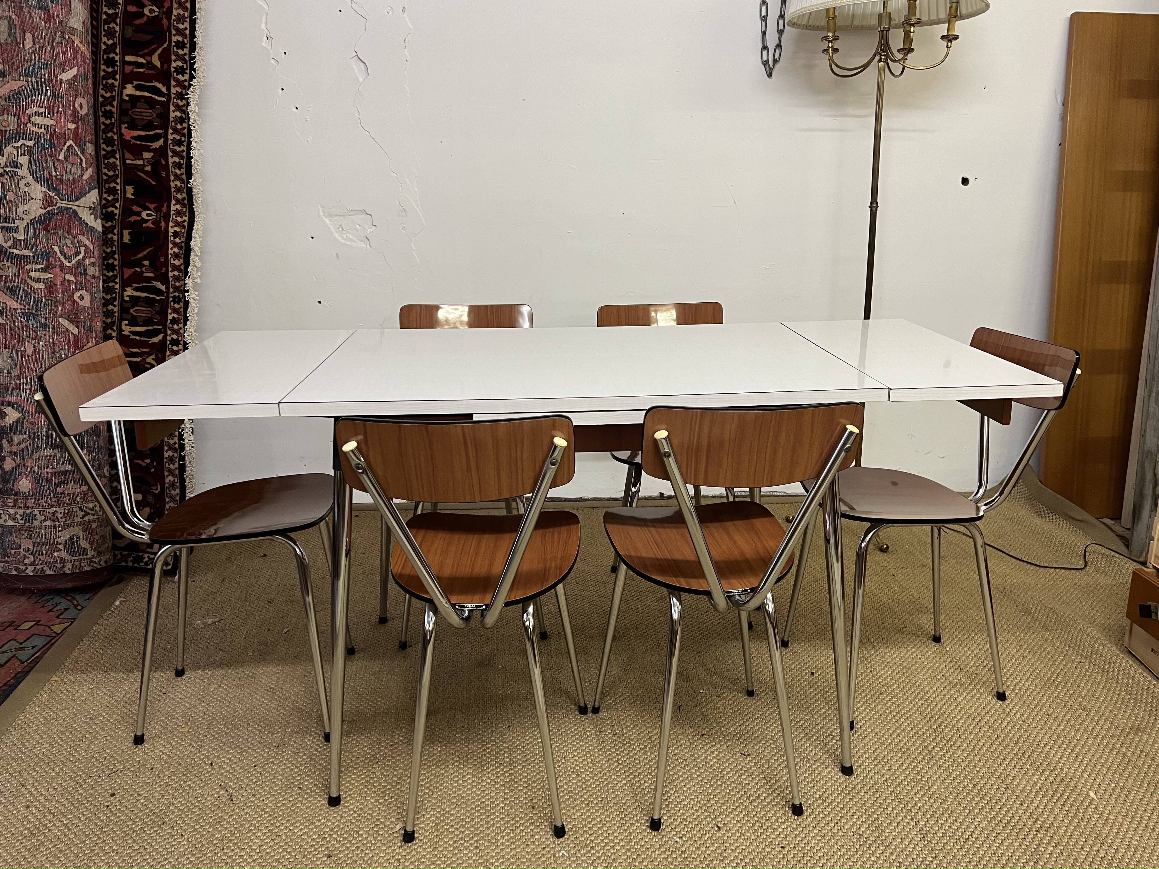 Tublac formica table and chairs set 1970