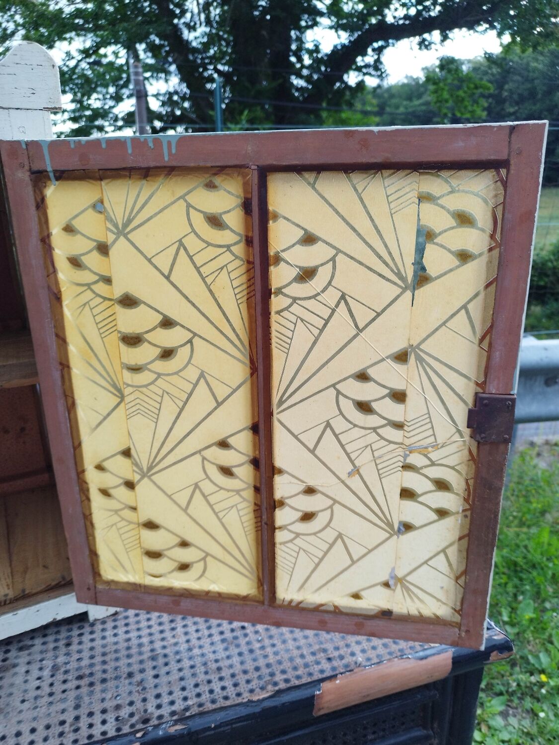 Old glass cabinet pharmacy cabinet