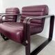Sofa set and 2 vintage leather armchairs designed by Albert Stoll Giroflex 1970s