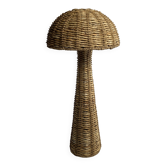 Lampadaire champignon en rotin tressé en feuille de bananier, 1960