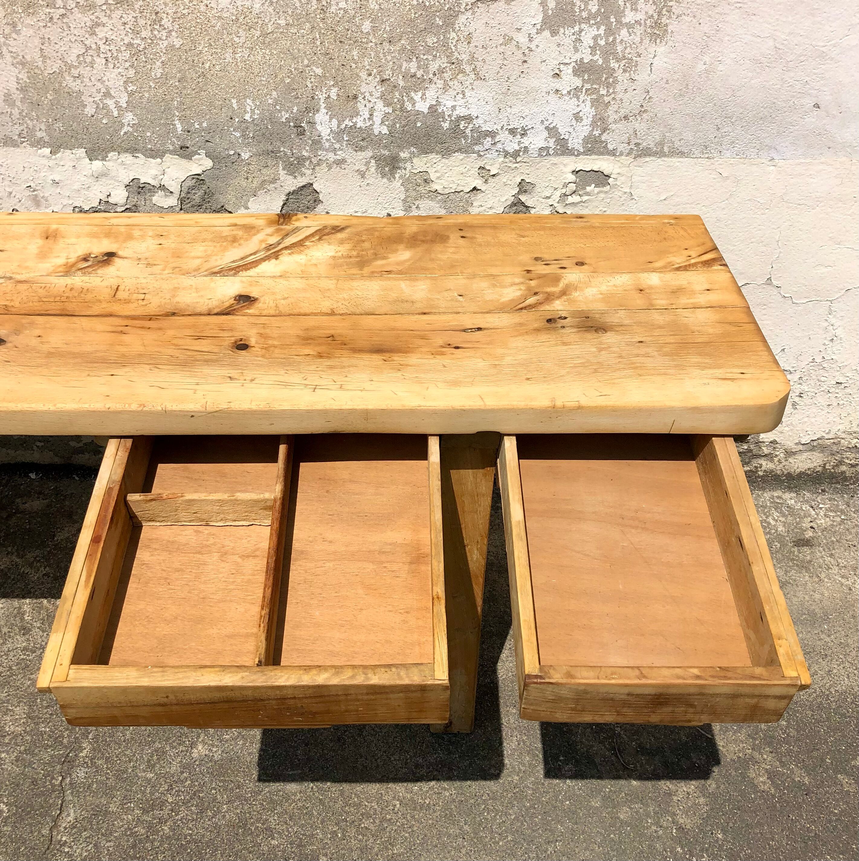 Antique kitchen workbench, vintage kitchen log