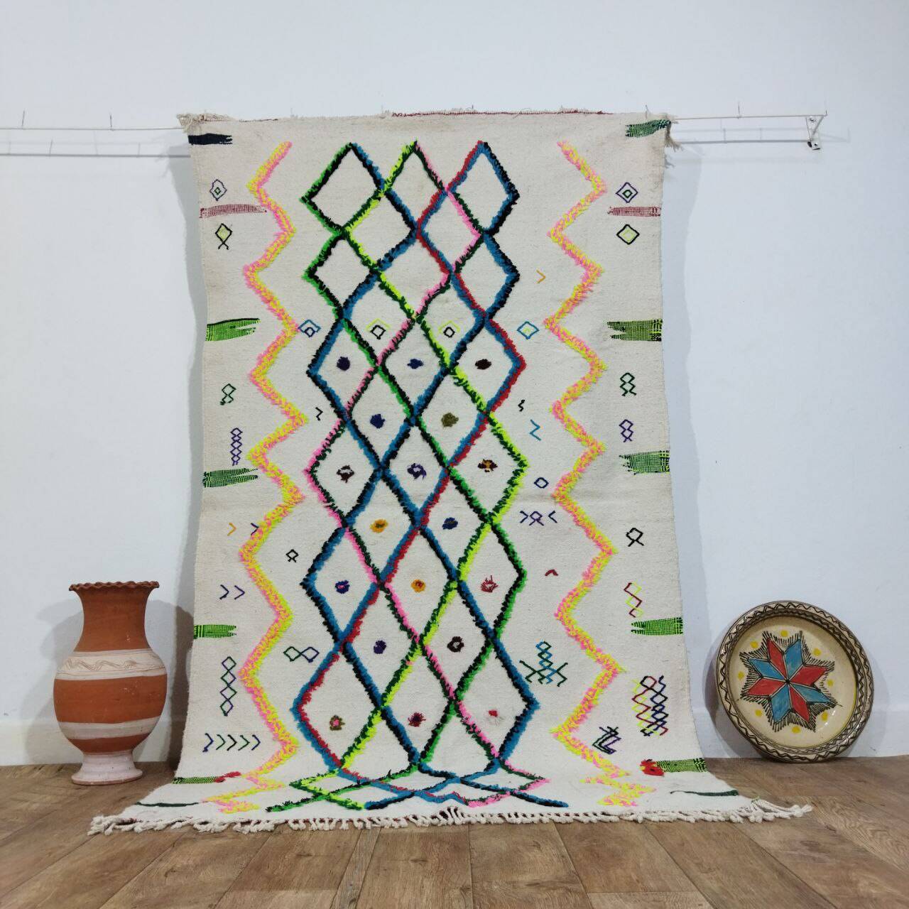 Handmade Moroccan Berber rug 222 x 128 cm