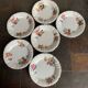 6 antique flat plates Moulin des Loups & Hamage – floral decoration