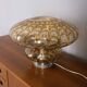 Vintage 1970s amber murano glass table lamp, italian design