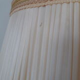 Tripod floor lamp in gilded brass, pleated lampshade, Louis XV style