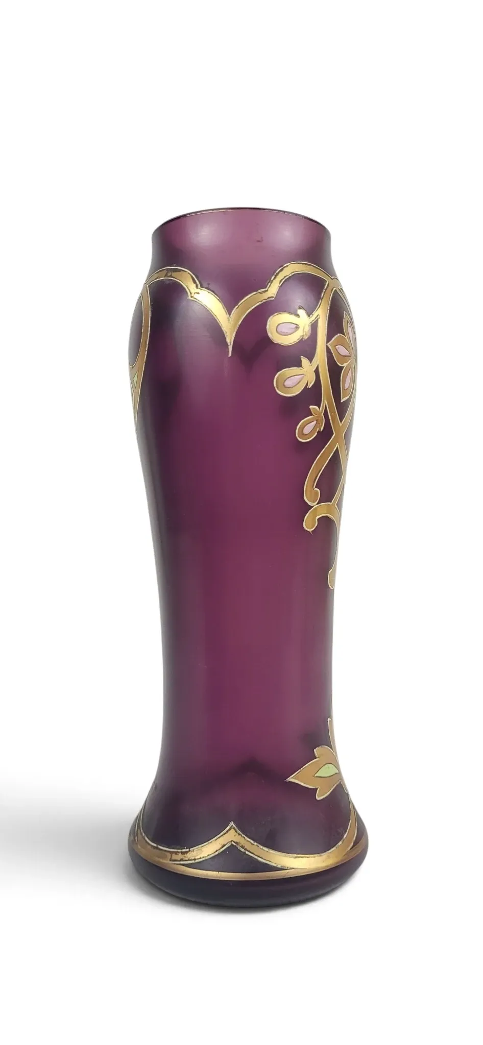 Art Nouveau vase in enamelled glass, Bohemia, 1900-1910