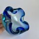 Murano Glass Bowl in Deep Blue and Mint Green