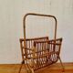 Vintage rattan magazine rack