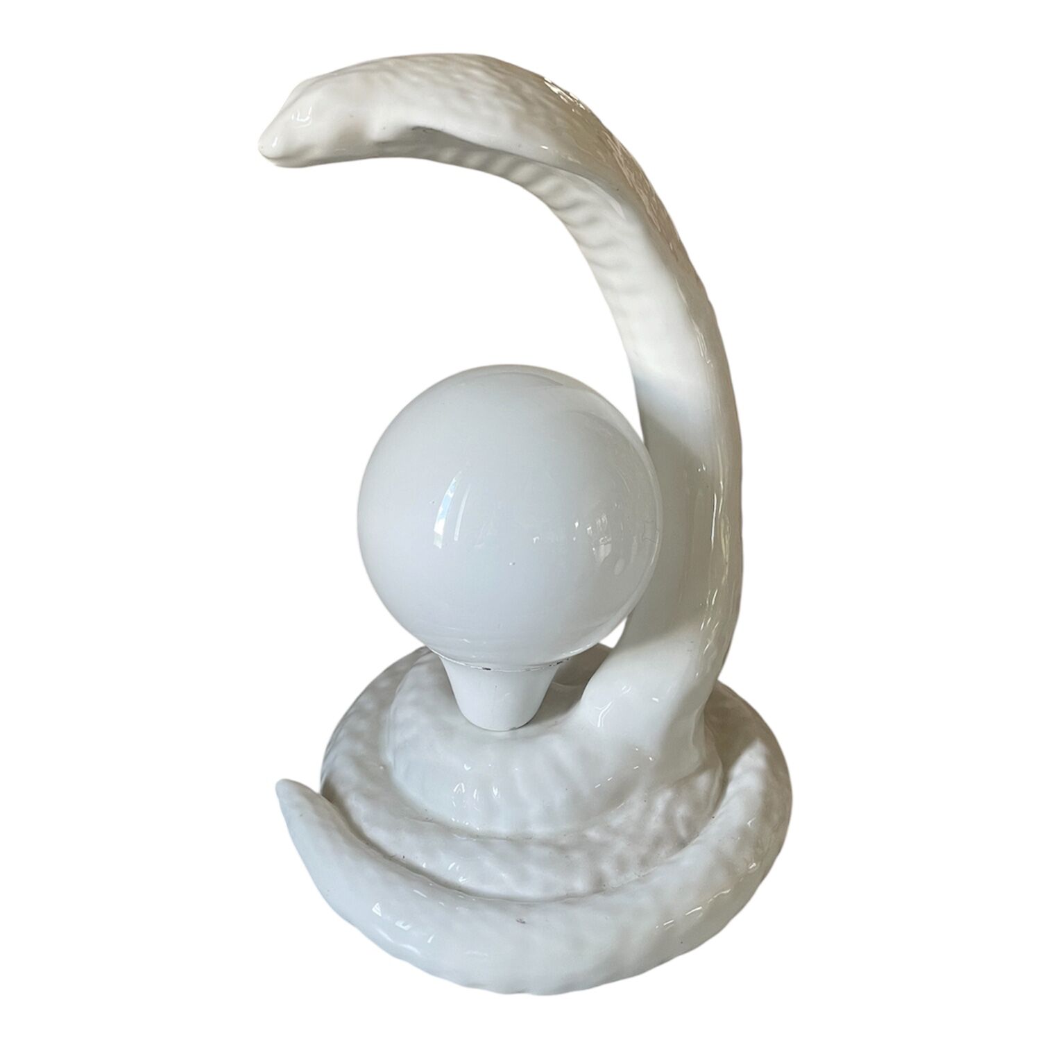 Vintage cobra lamp in ceramic and opaline