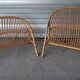 Bed in 2 parts, head and foot, or vintage rattan bench.