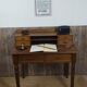 Wooden desk with turned feet