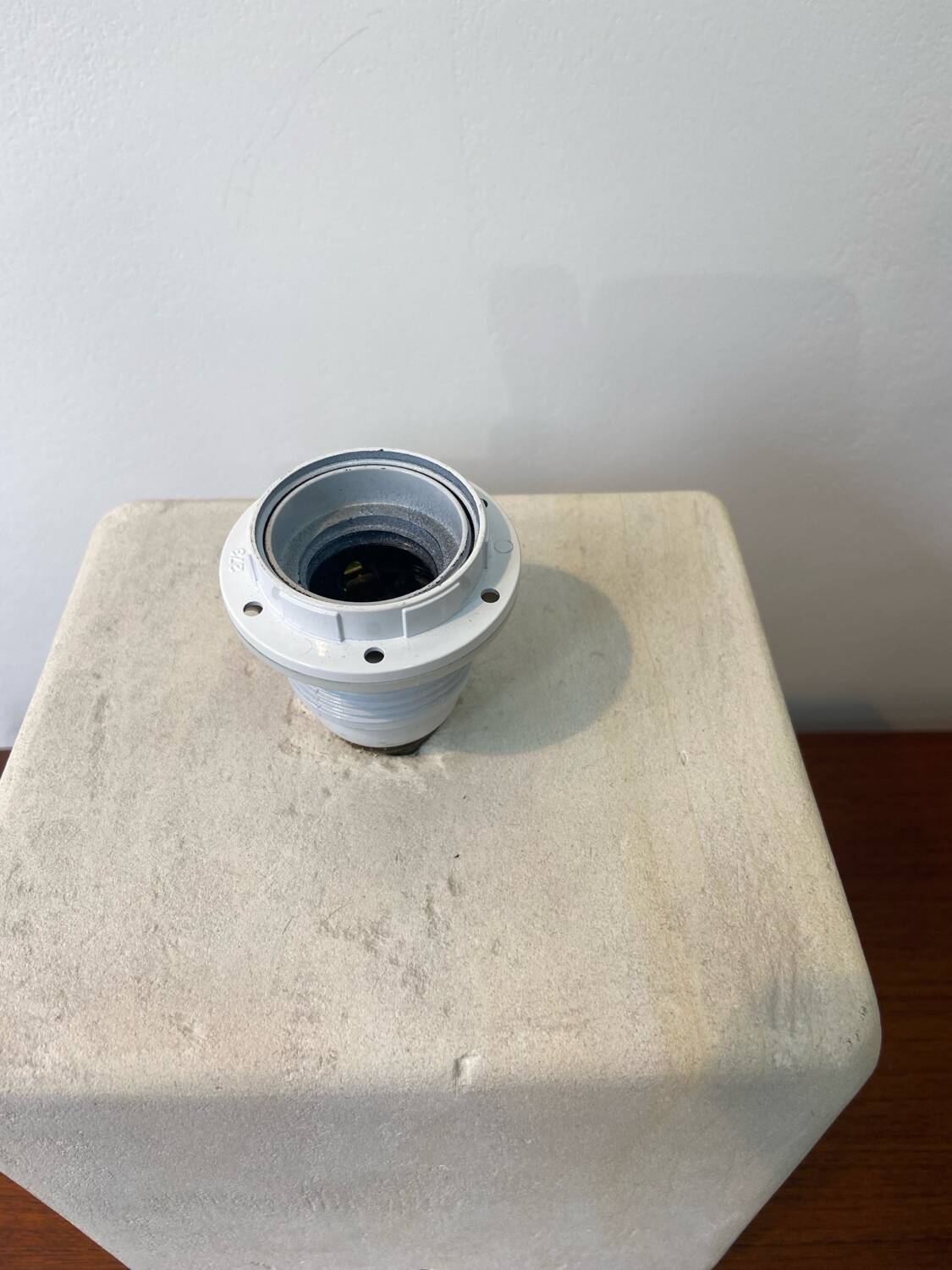 White stone lamp base