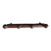 Coat rack wood 4 hooks patinated deco