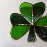 Handcrafted green clover and brass trinket tray
