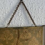 Vintage Art Nouveau gilded barber's triptych mirror 1920 - 21 x 48 cm