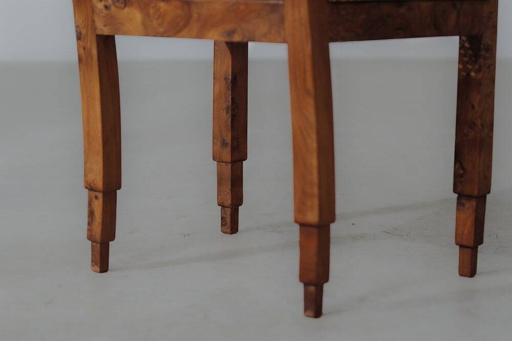Art Deco armchair, marquetry and cane, circa 1930
