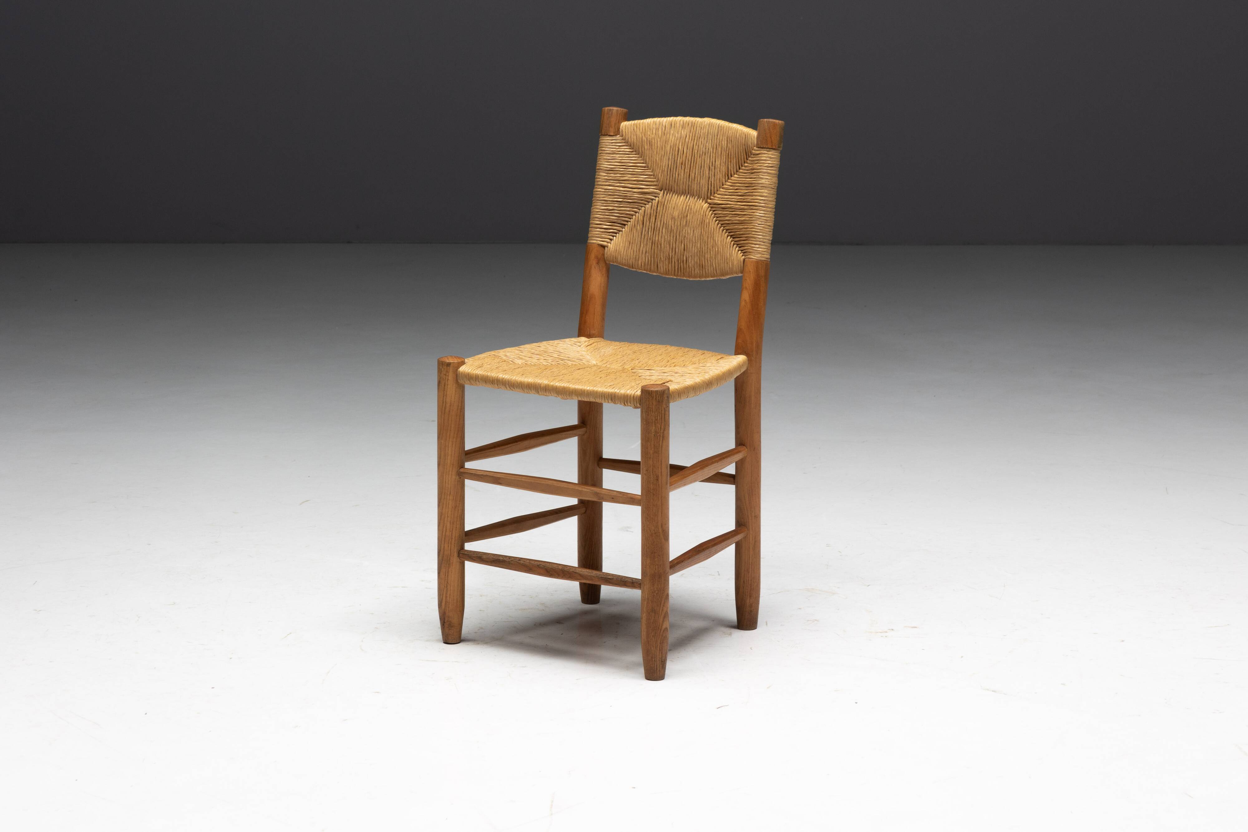 "Bauche" Dining Chairs by Charlotte Perriand for Steph Simon, France, 1950s