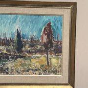 Huile sur toile originale suédoise – « Paysage » par Arvid Herbert