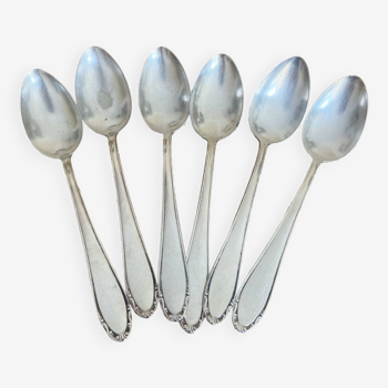 Set of 6 silver metal spoons