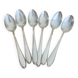 Set of 6 silver metal spoons