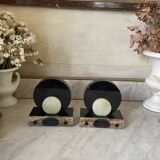 pair of marble and onyx Art Deco bookends