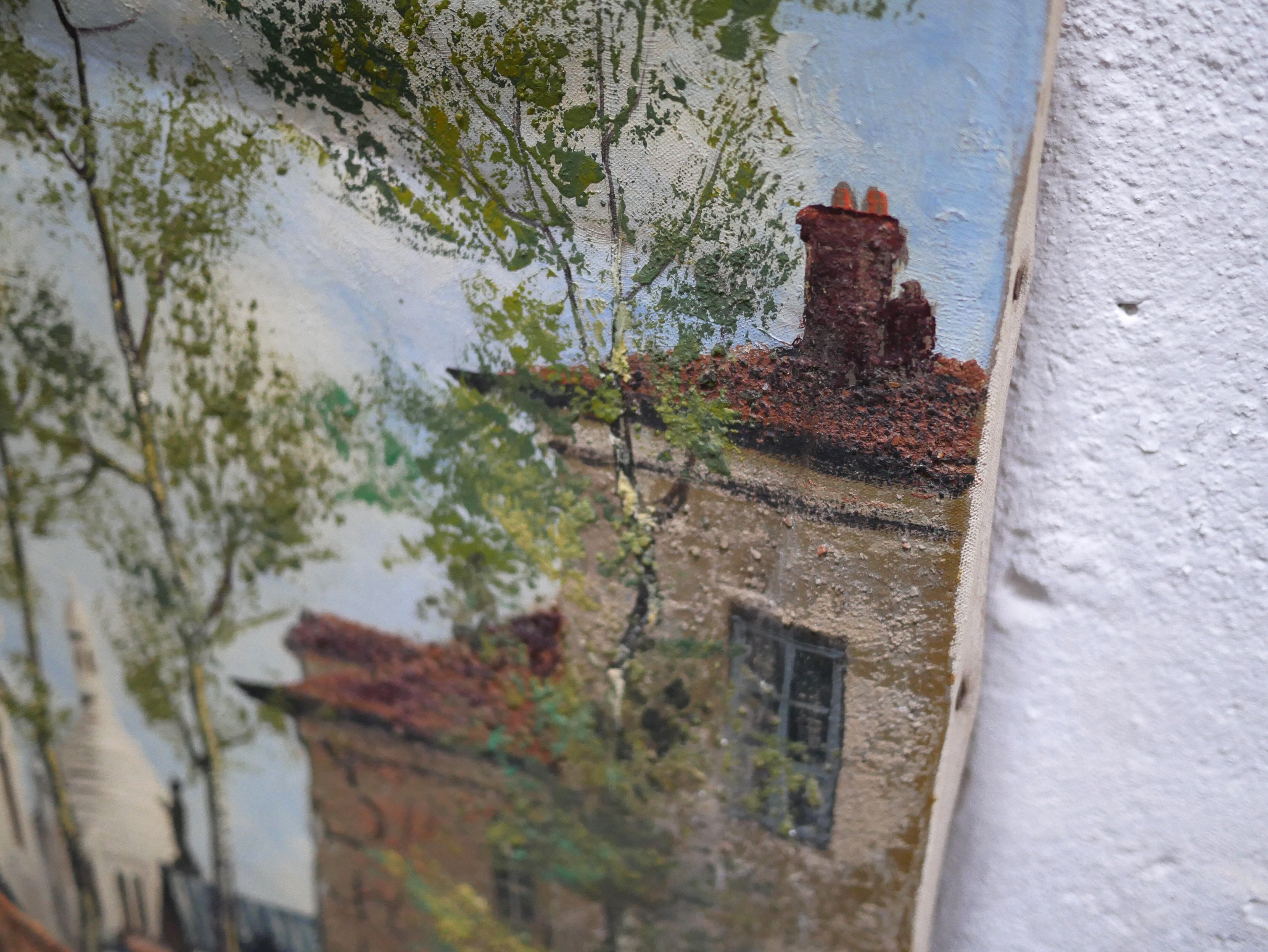 Old painting painting on canvas Montmartre, Paris