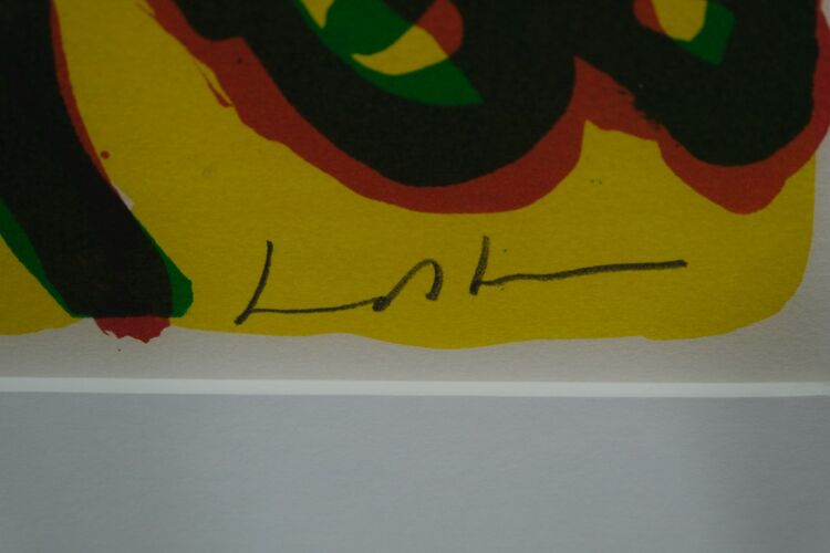 Bengt Lindström (1925-2008), Lithographie abstraite signée à la main, années 1970