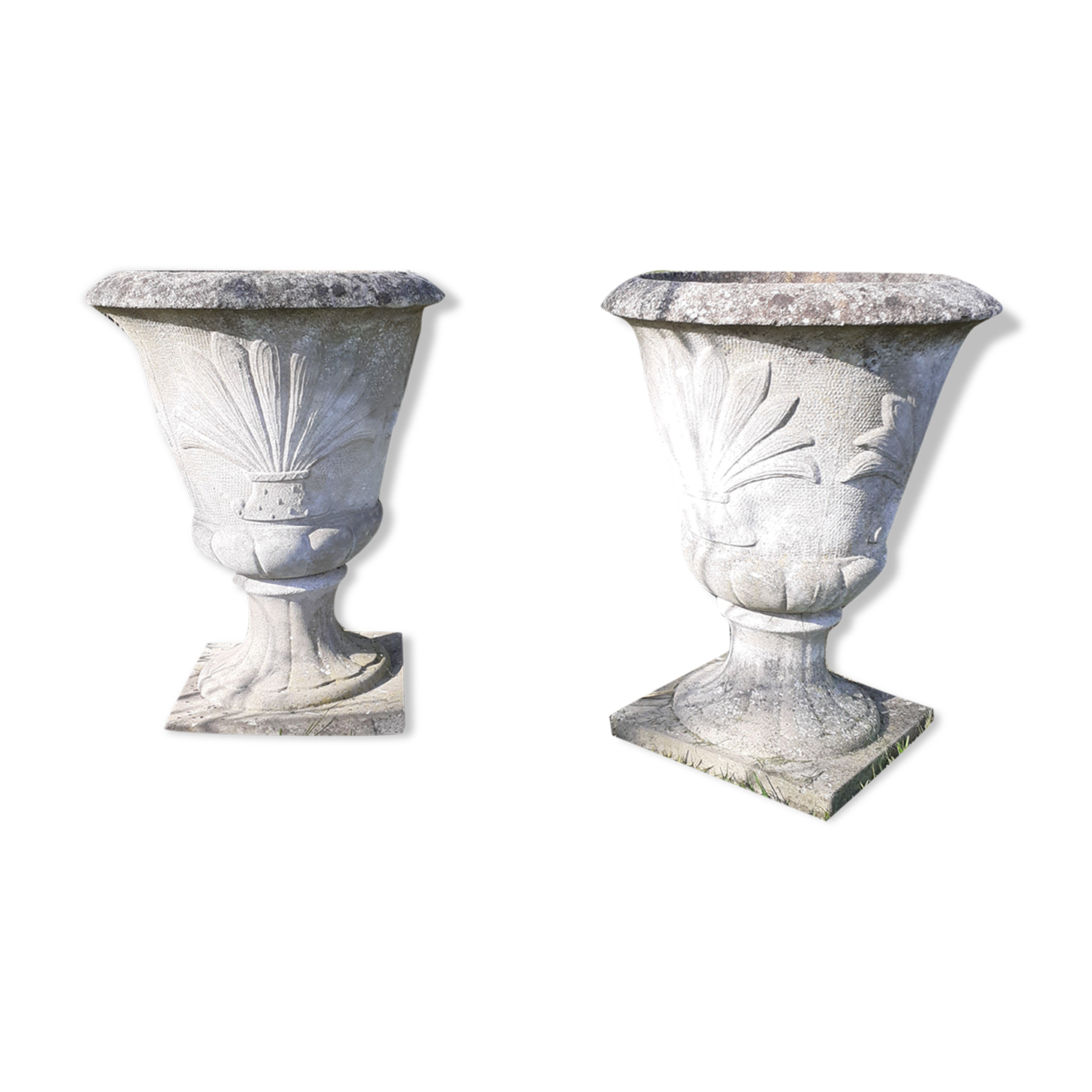 Pair of medieval stone planters