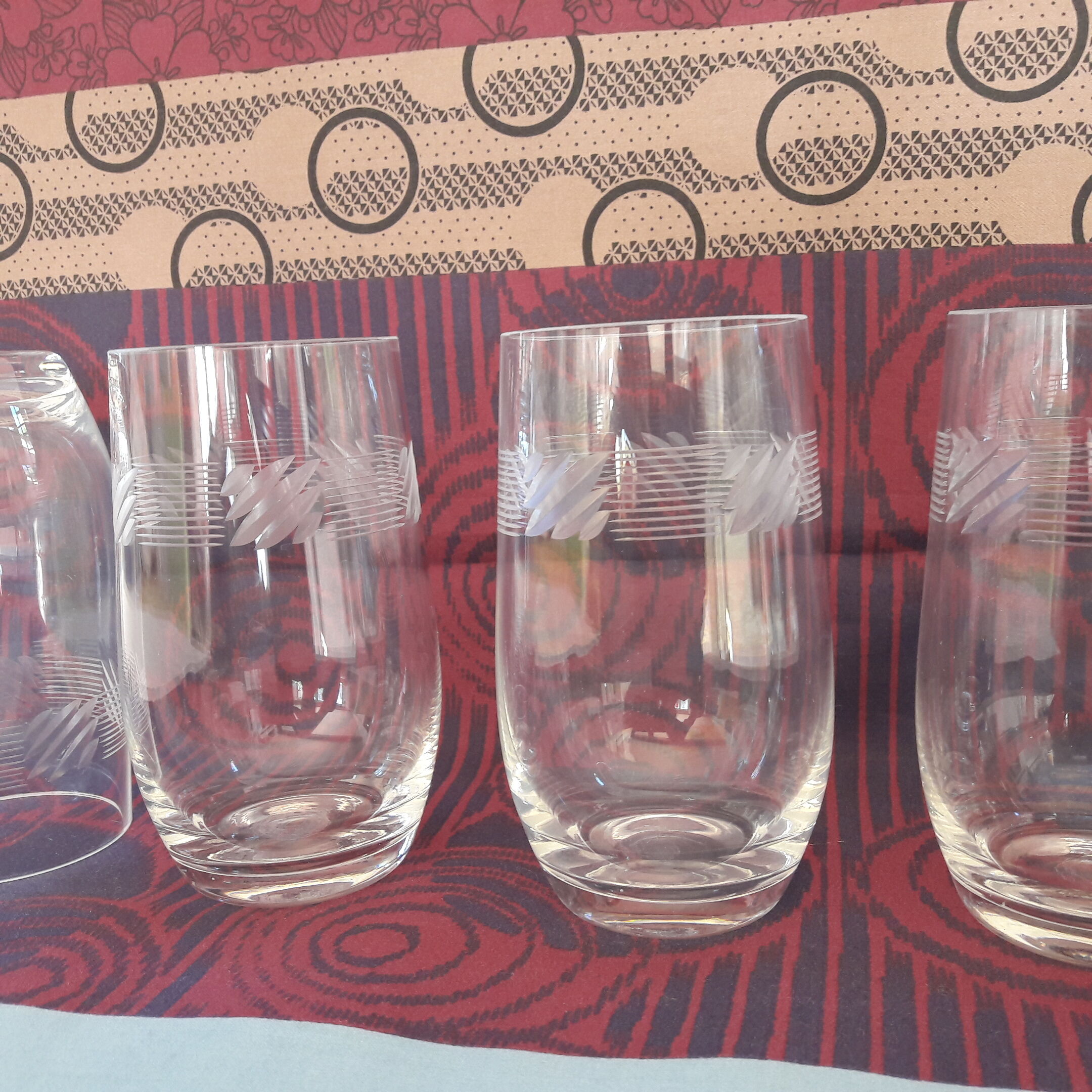 Set of 4 art deco water glasses