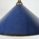 Industrial British Blue Enamel Factory Pendant Lamp, 1950s