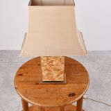 Lampe de table vintage en bois de loupe, 1970