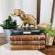 Bronze elephant on pedestal
