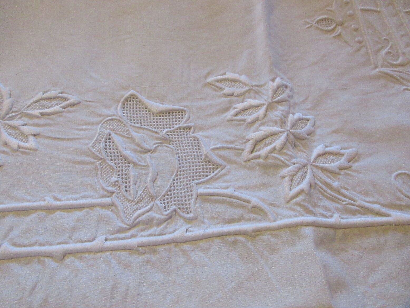 Old ap monogrammed white wire sheet