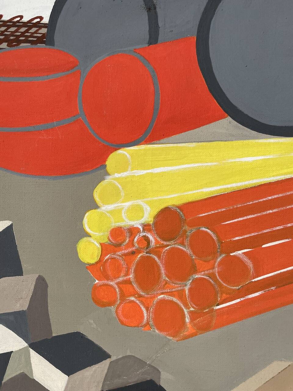 Toile travaux chantier abstraite