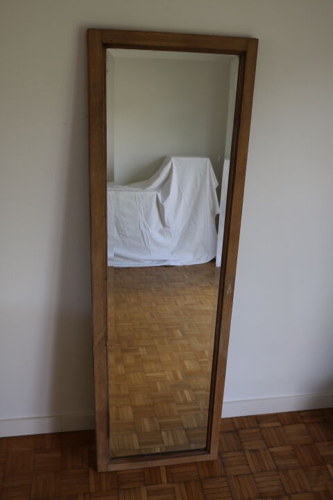 Miroir bois brut biseauté