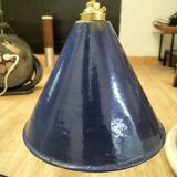 Enameled sheet metal cone pendant light