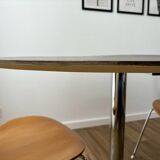 Tulip dining table with chrome base