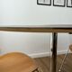 Tulip dining table with chrome base