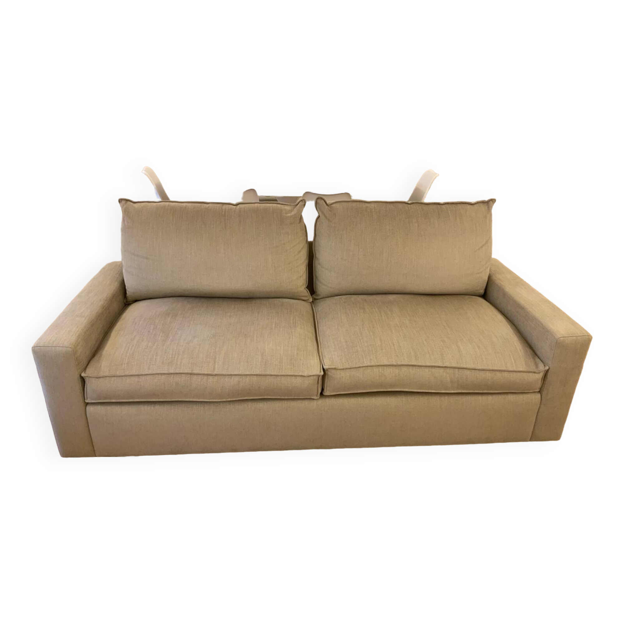 Maries Corner 3-seater sofa Dakota model in mottled beige color