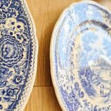 6 flat plates in porcelain by Villeroy and Boch, blue, Burgenland