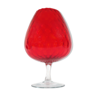 Vase verre italien rouge