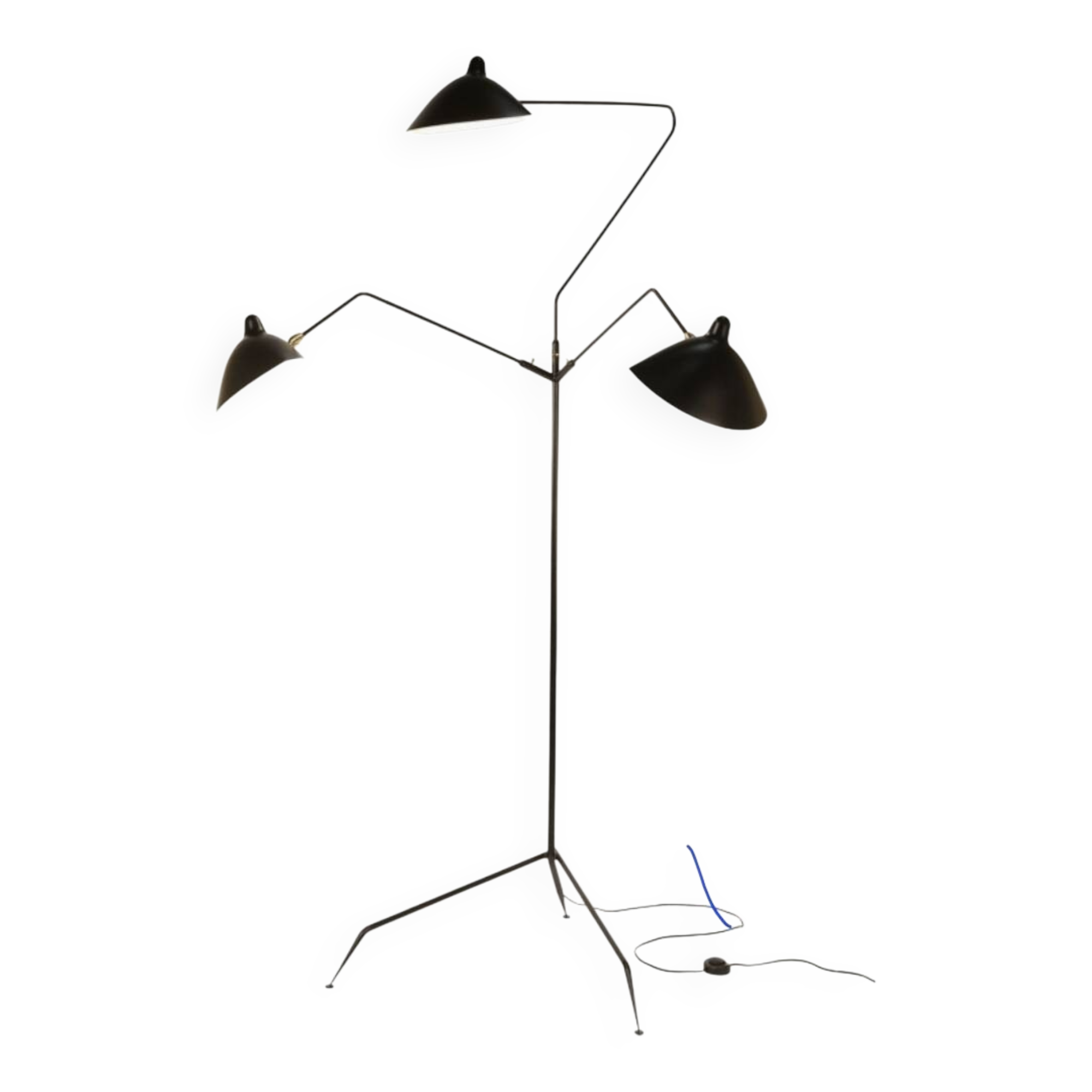 Three-arm floor lamp Editions Serge Mouille